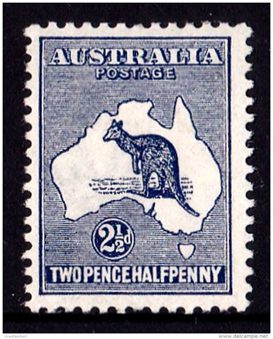 Australia 1913 Kangaroo 21/2d Indigo 1st Watermark MH - Mint Stamps