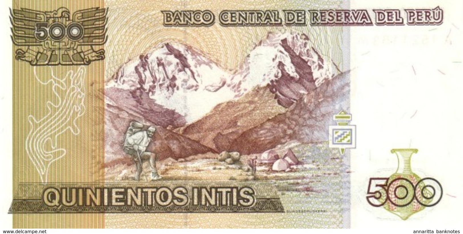 PÉROU 500 INTIS 1987 P-134b NEUF [ PE134b ] - Peru