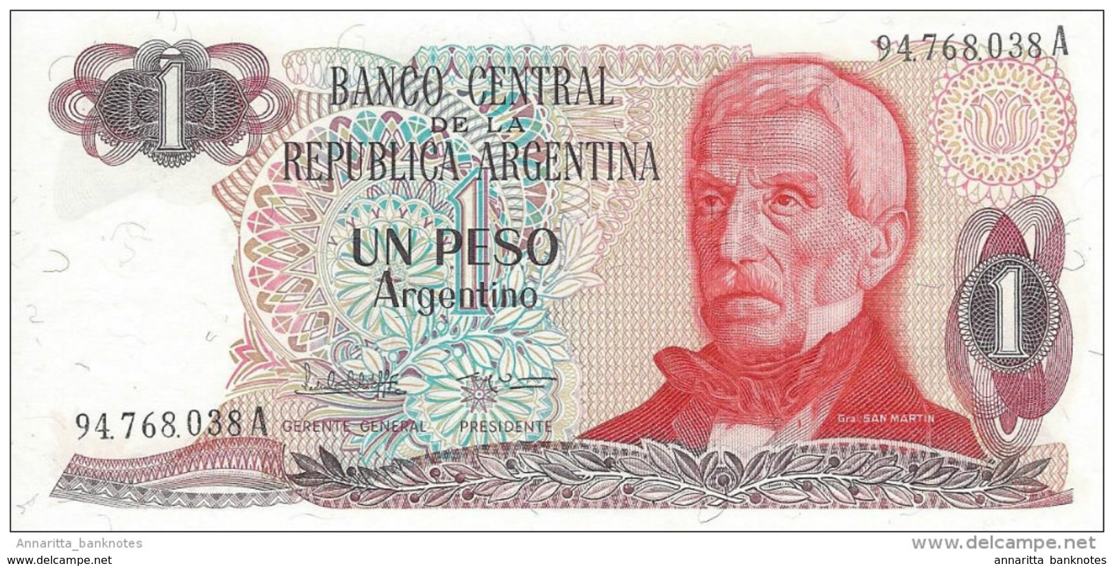 ARGENTINE 1 PESO ARGENTINO 1983 P-311a NEUF SIGN. LOPEZ & VAZQUEZ [AR311a2A] - Argentinië