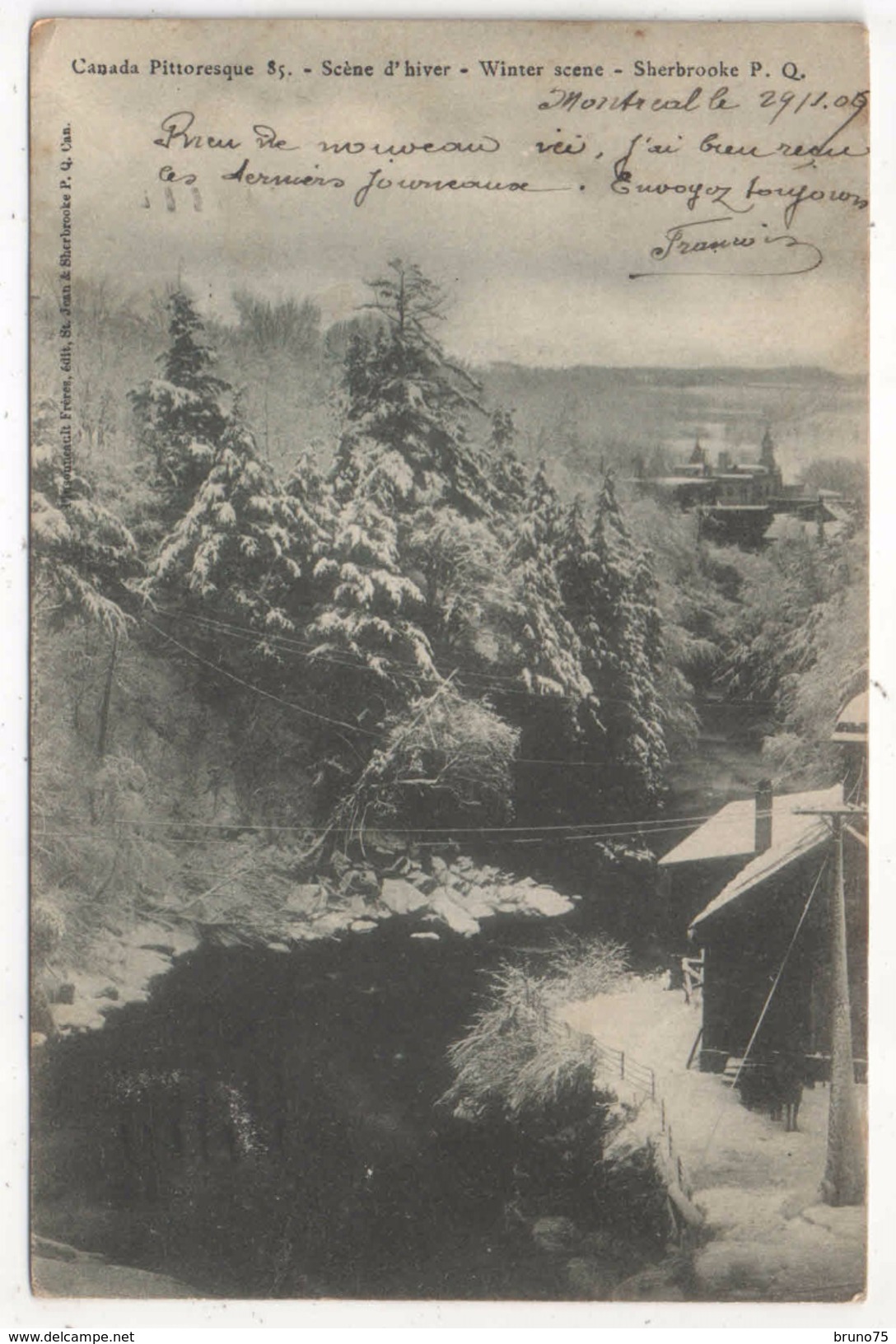 Canada Pittoresque 85 - Scène D'hiver - Winter Scene - Sherbrooke, P. Q. - 1907 - Sherbrooke