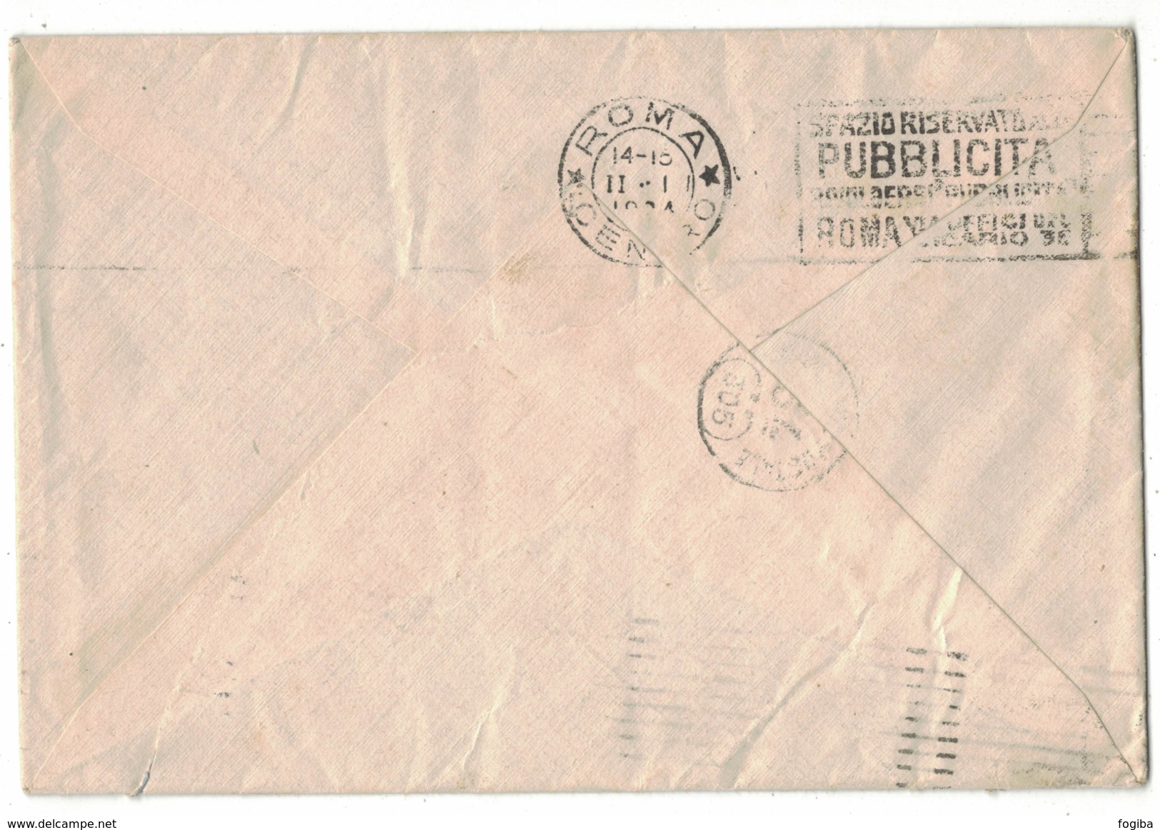 XA137  Torino 1924 Doppio Annullo A Targhetta "Pregate I Vostri Corrispondenti.." Su Busta, Retro "Spazio Riservato..." - Storia Postale