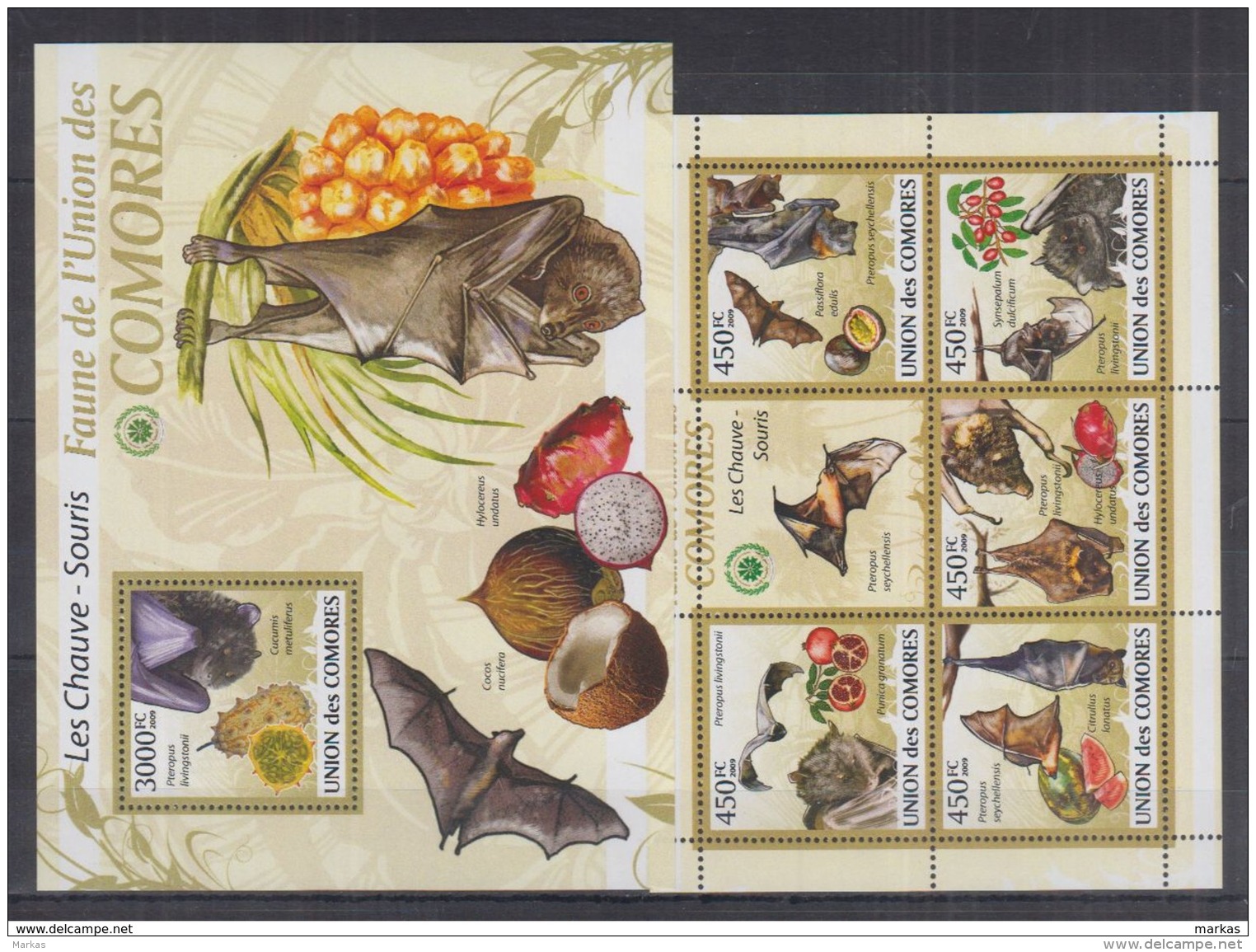 G39 Comoros - MNH - Bats - Fruits - Fledermäuse