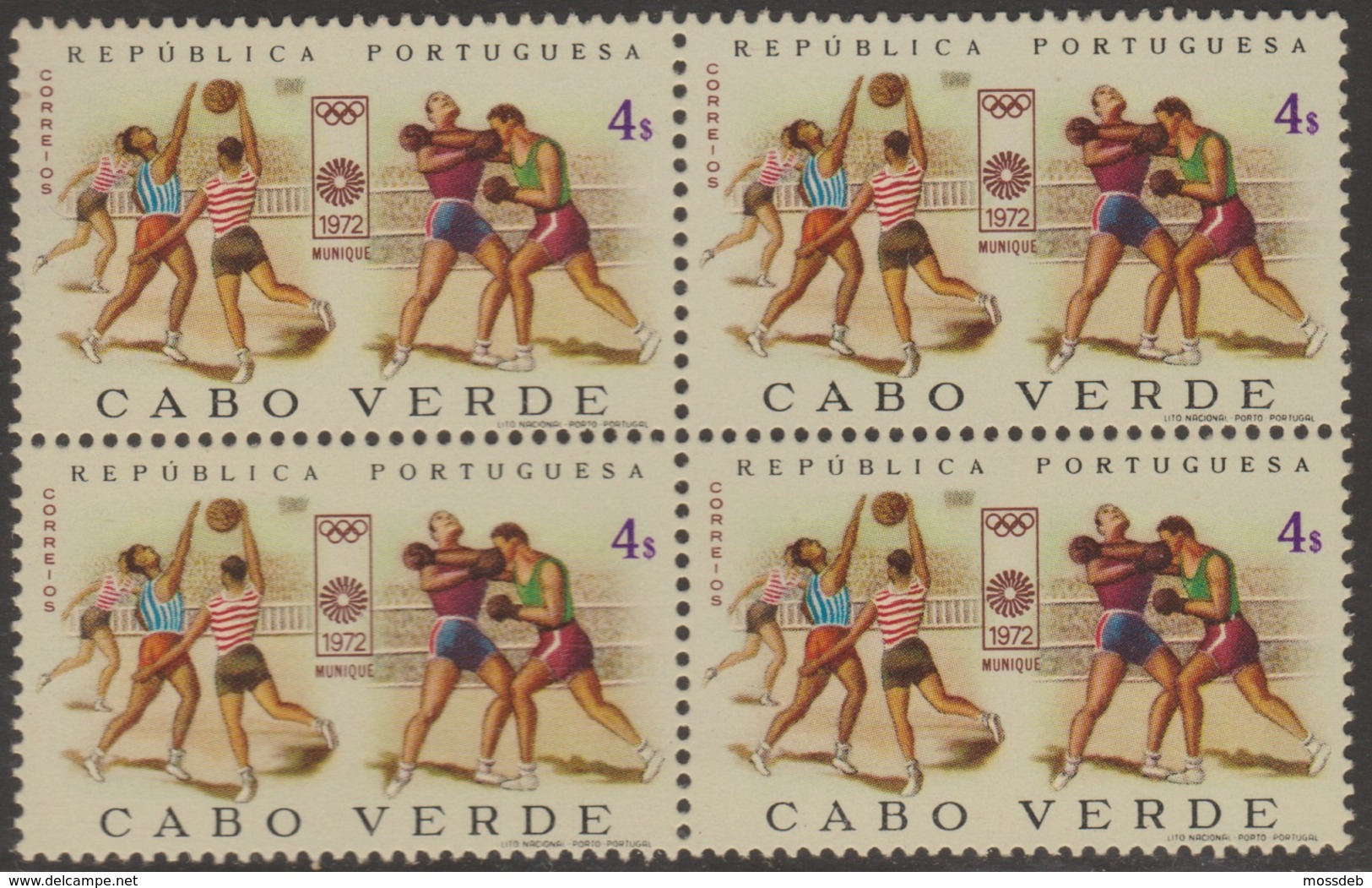CABO VERDE 1972  JOGOS OLIMPICOS  JEUX OLYMPIQUES OLYMPICS GAMES   BASQUETEBOL  BASKETBALL   BOXE - Isola Di Capo Verde