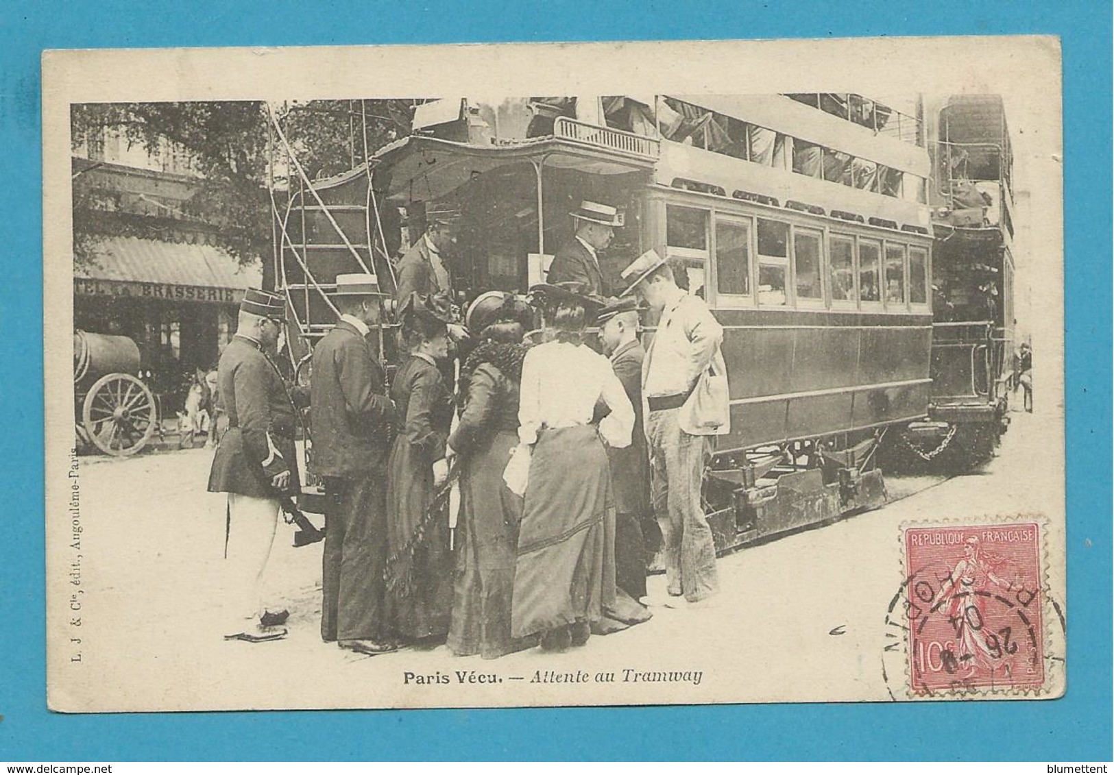 CPA 97 - PARIS VECU Attente Au Tramway - Transporte Público