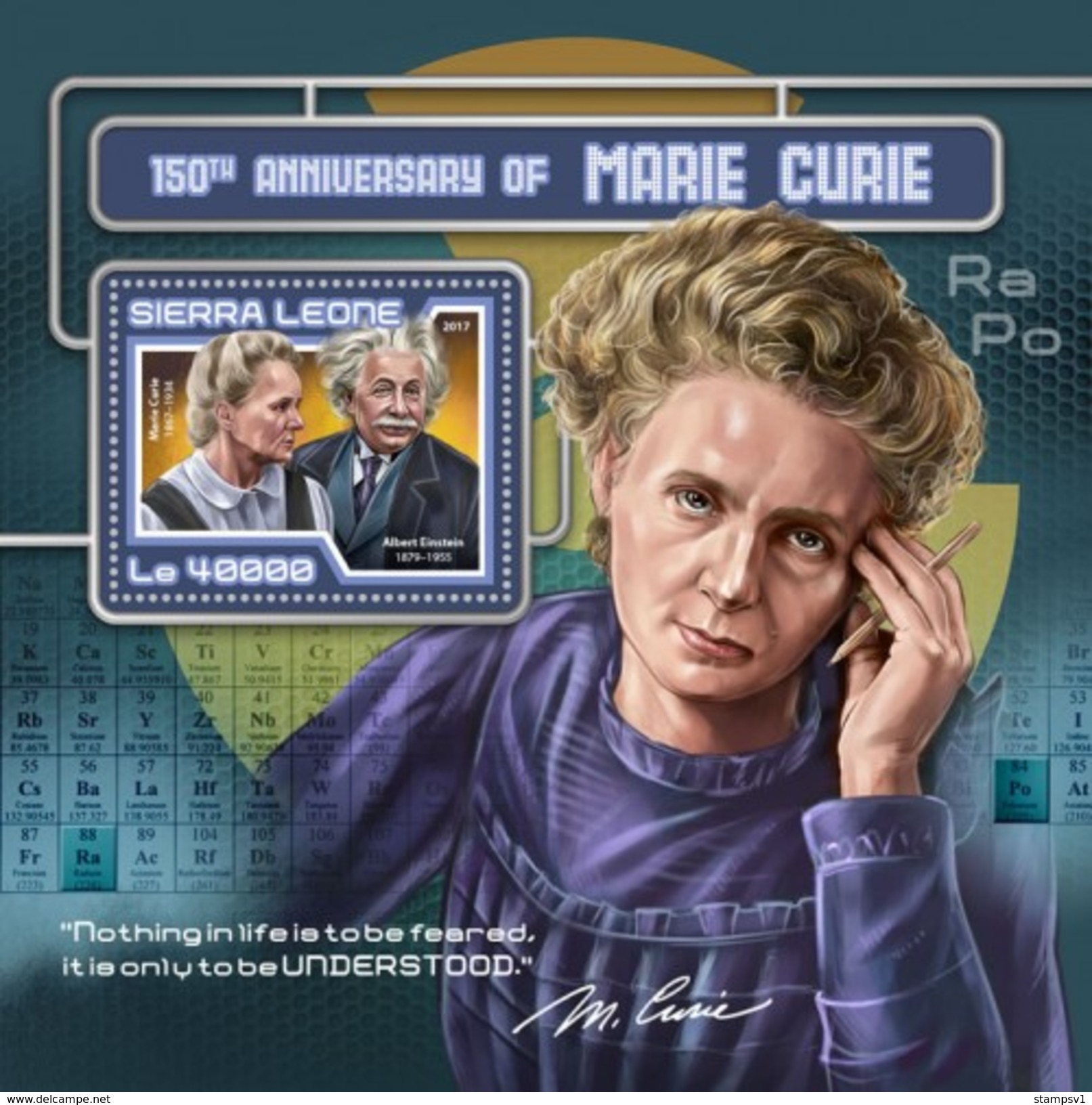 Sierra Leone. 2017 Marie Curie. (408b) - Albert Einstein