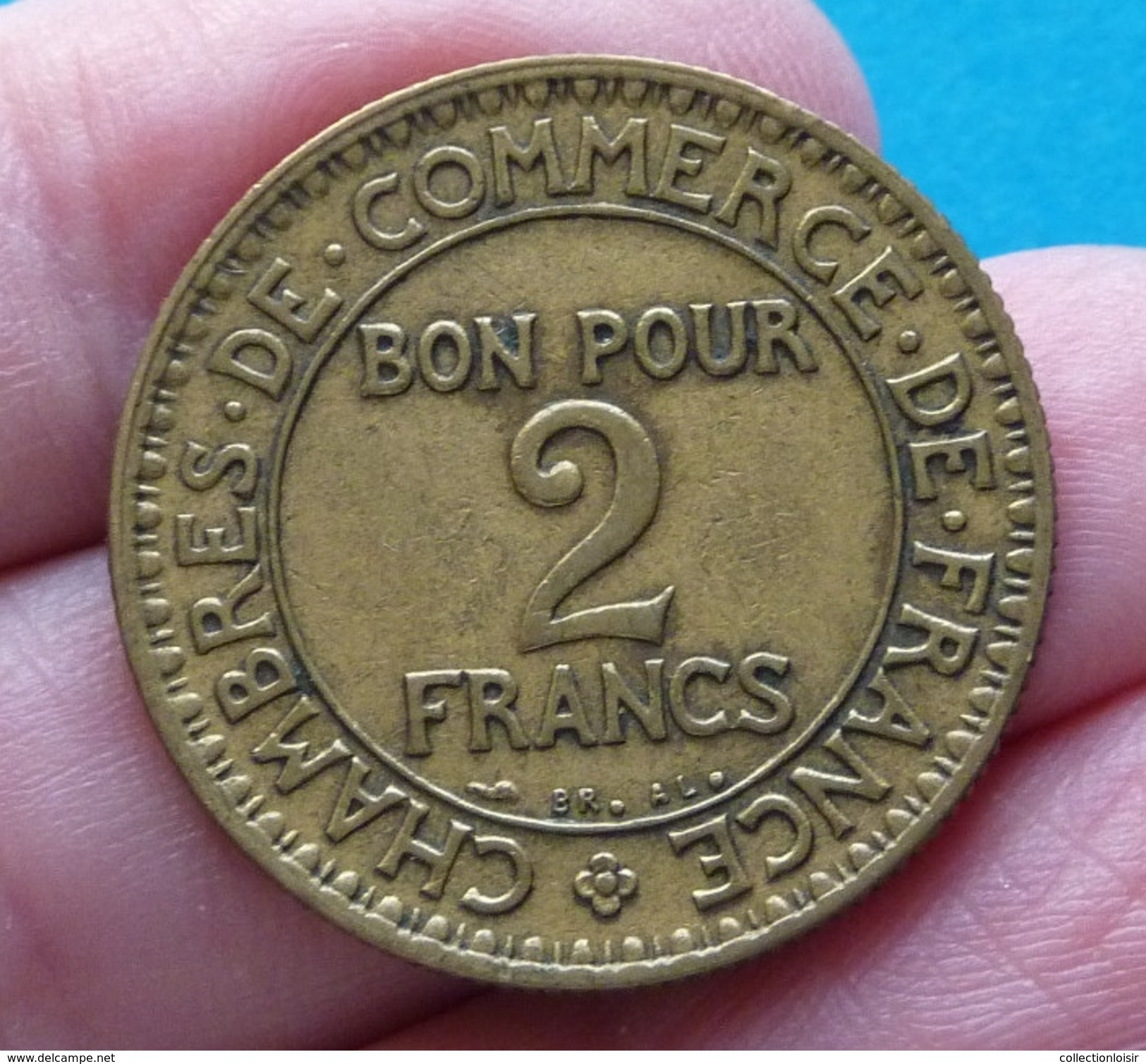 FAUTEE !!!  2  FRANCS  CHAMBRE  DE  COMMERCE  1923  Coin Bouché  ( 2 Photos ) - Variétés Et Curiosités