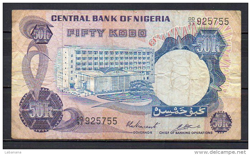 528-Nigeria Billet De 50 Kobo 1973-78 DD93 Sig.3 - Nigeria