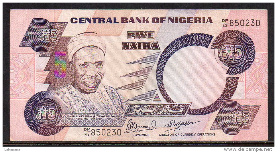 528-Nigeria Billet De 5 Naira DP42 Sig.10 - Nigeria