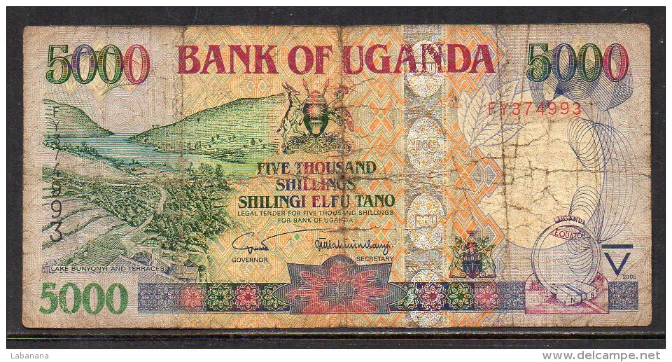 528-Ouganda Billet De 5000 Shillings 2005 FY374 - Ouganda