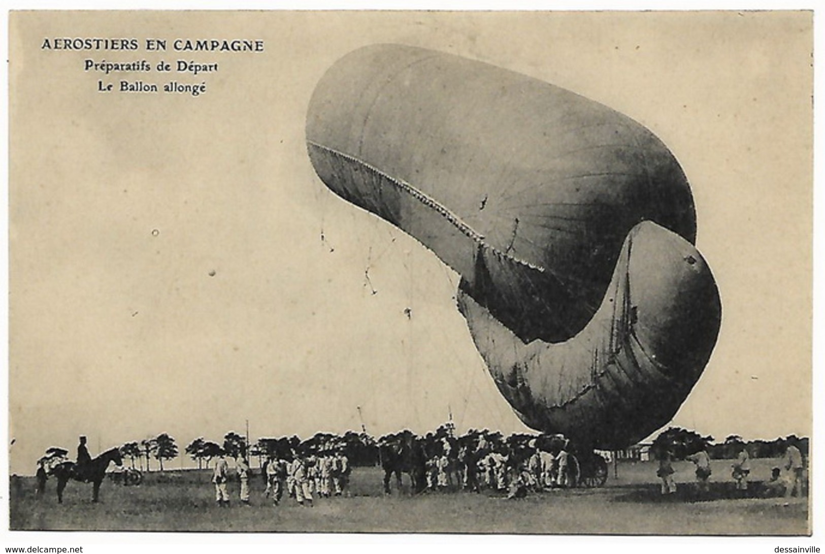 AEROSTIERS EN CAMPAGNE Préparatifs De Départ - Le Ballon Allongé - Zeppeline