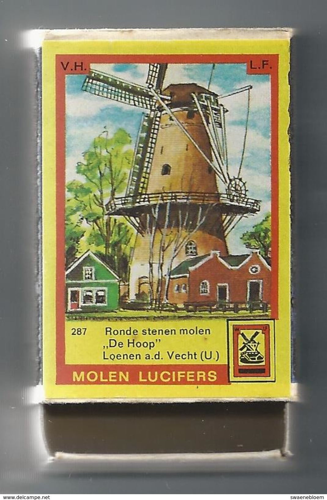 NL.- Loenen Aan De Vecht. Molen Lucifers  287 - Ronde Stenen Molen - De Hoop - Luciferdoosje - Matchbox. 2 Scans - Luciferdozen