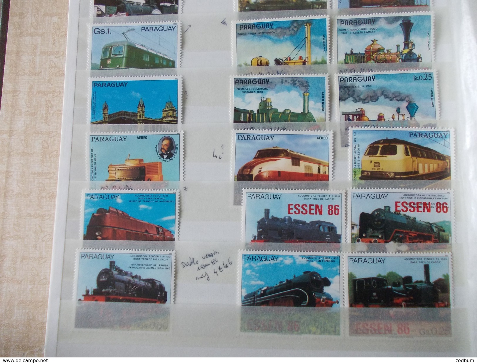ALBUM 8 collection de timbres avec pour thème le chemin de fer train de tout pays valeur 247.50 &euro;
