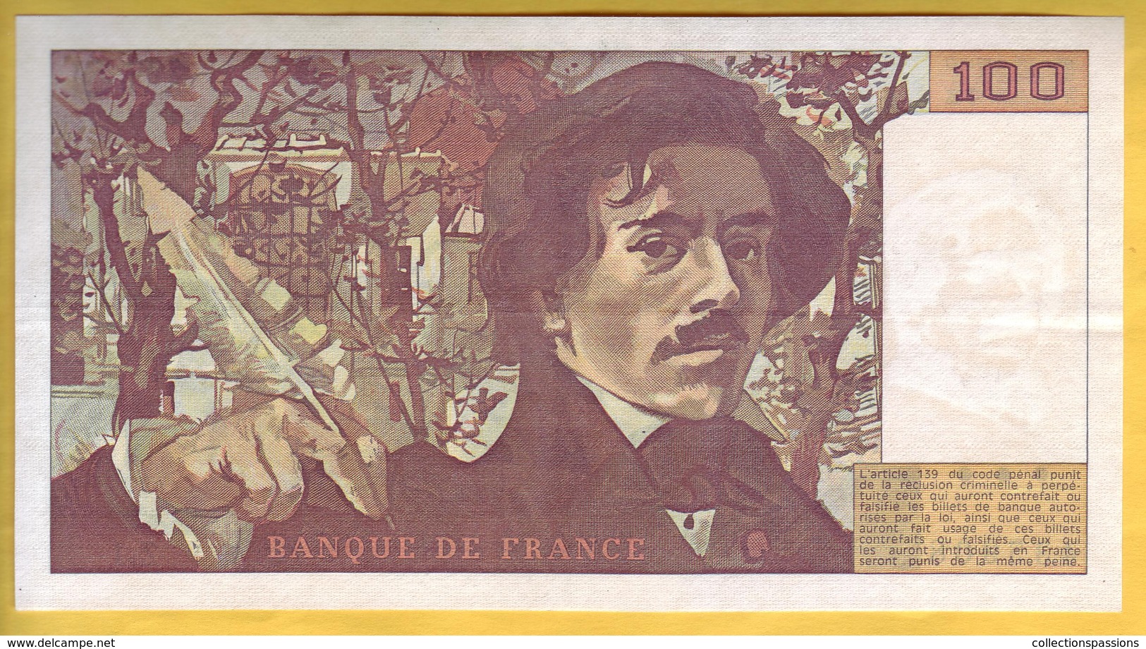 BILLET FRANCAIS - 100 Francs Delacroix 1978 SUP - 100 F 1978-1995 ''Delacroix''