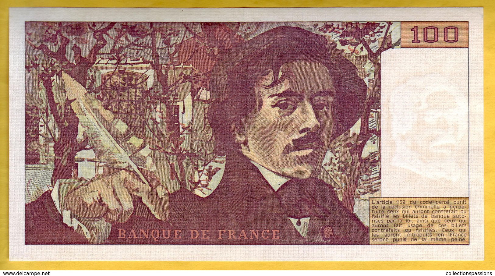 BILLET FRANCAIS - 100 Francs Delacroix 1978 SUP - 100 F 1978-1995 ''Delacroix''