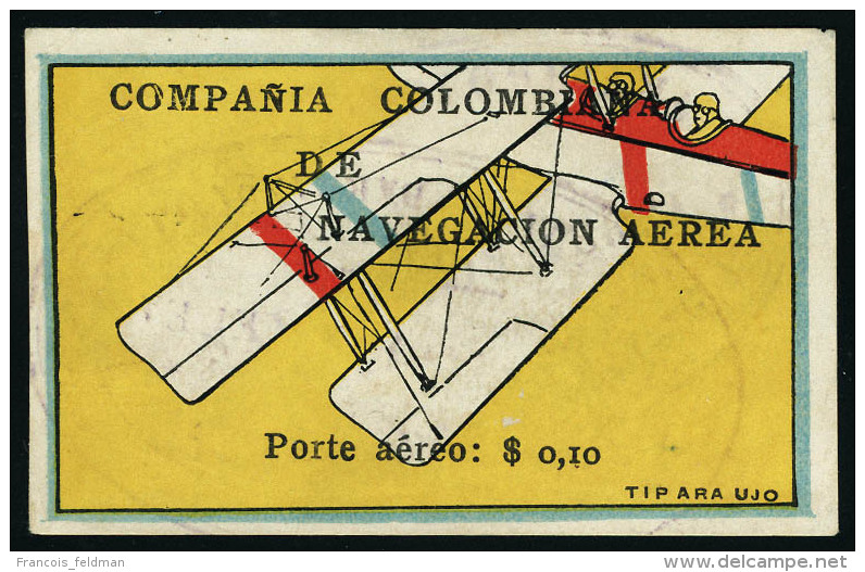 Oblit&eacute;r&eacute; N&deg; 3. 10c Vignette Multicolore, Superbe, Rare. - Autres & Non Classés