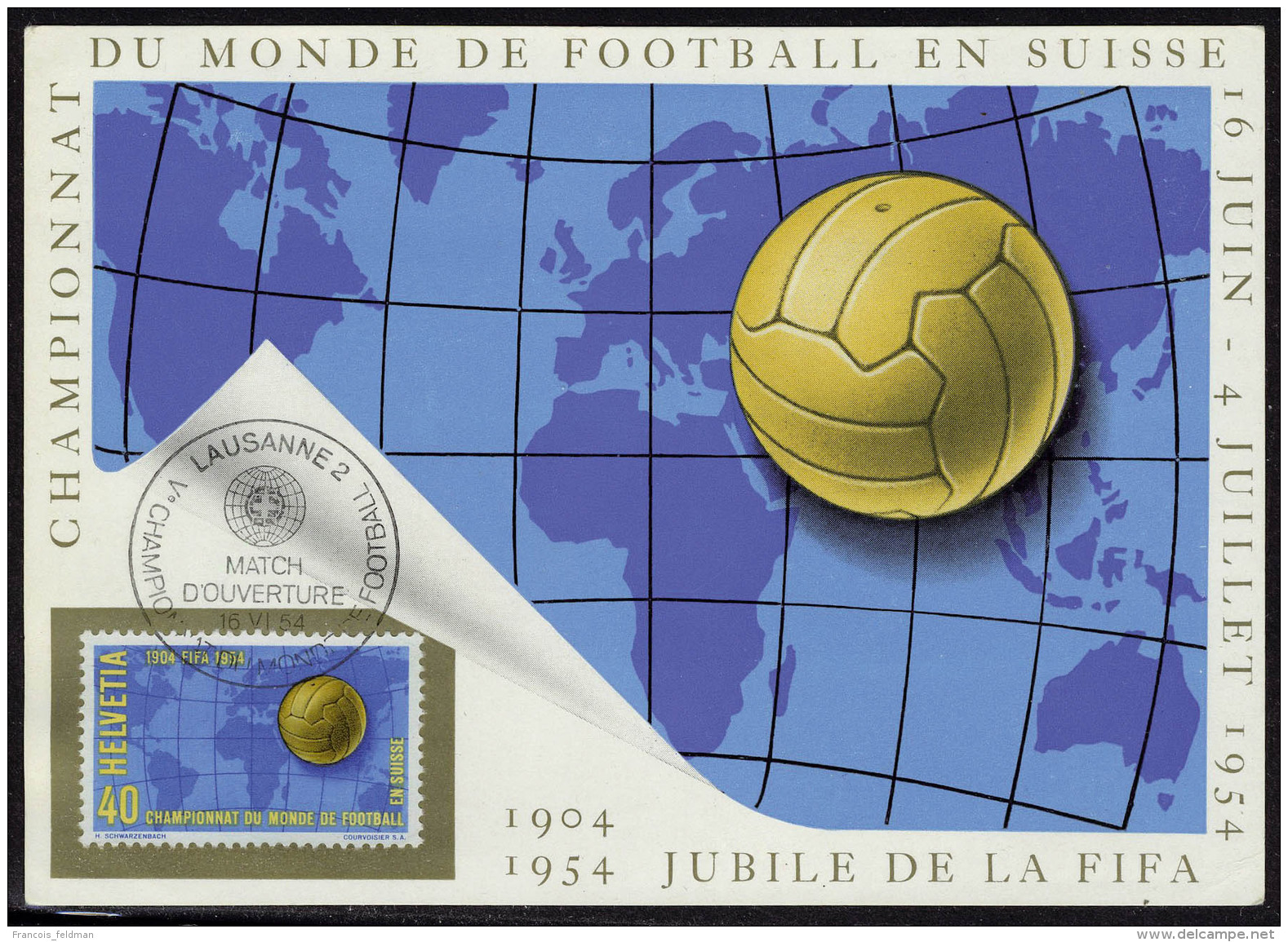Neuf Sans Charni&egrave;re N&deg; 547, 40c Championnat Du Monde Football, Sur Carte Maxi Obl. Match D'ouverture... - Autres & Non Classés