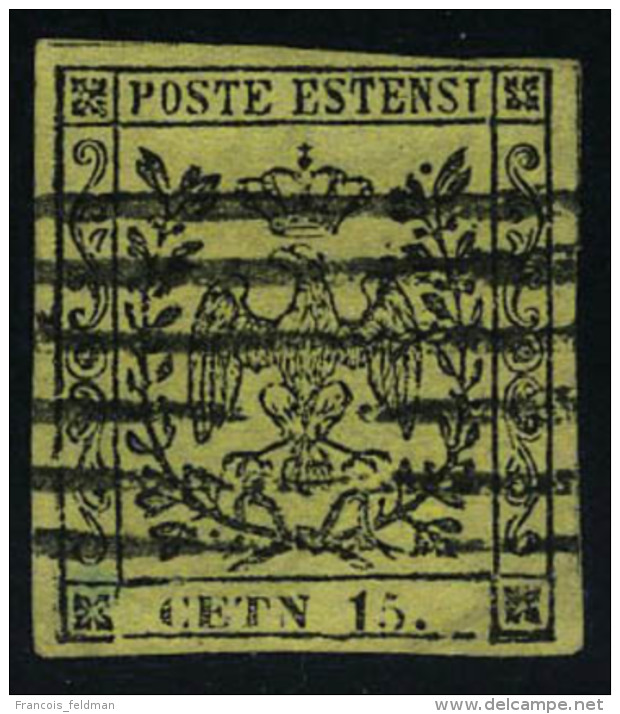 Oblit&eacute;r&eacute; N&deg; 3a, 15c Jaune Vari&eacute;t&eacute; CETN, T.B. Sign&eacute; Di&eacute;na, Sassone 3d... - Autres & Non Classés