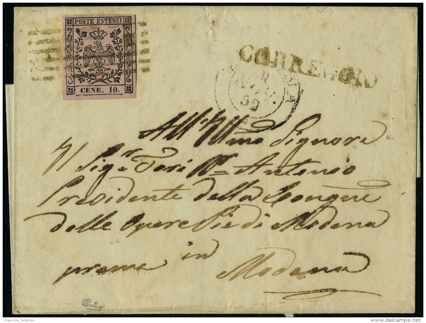 Lettre N&deg; 2Ab, 10c Rose, Vari&eacute;t&eacute; 10 CENE Sur L, Sassone 9e : 13750 &euro; Pi&eacute;ce Rare Et... - Autres & Non Classés