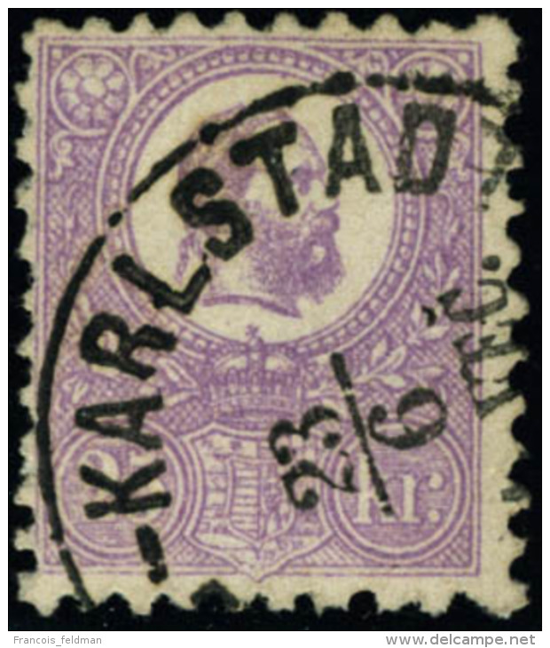 Oblit&eacute;r&eacute; N&deg;6. 25kr Lilas. C&agrave;D De Karlstadt. T.B. Sign&eacute; Di&eacute;na - Autres & Non Classés