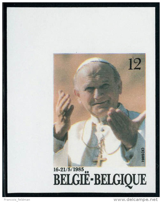 N&deg; 2166, Visite Du Pape Jean Paul II, 1ex ND, Cdf + Le M&ecirc;me En Feuillet Minist&eacute;riel Noir Avec... - Autres & Non Classés