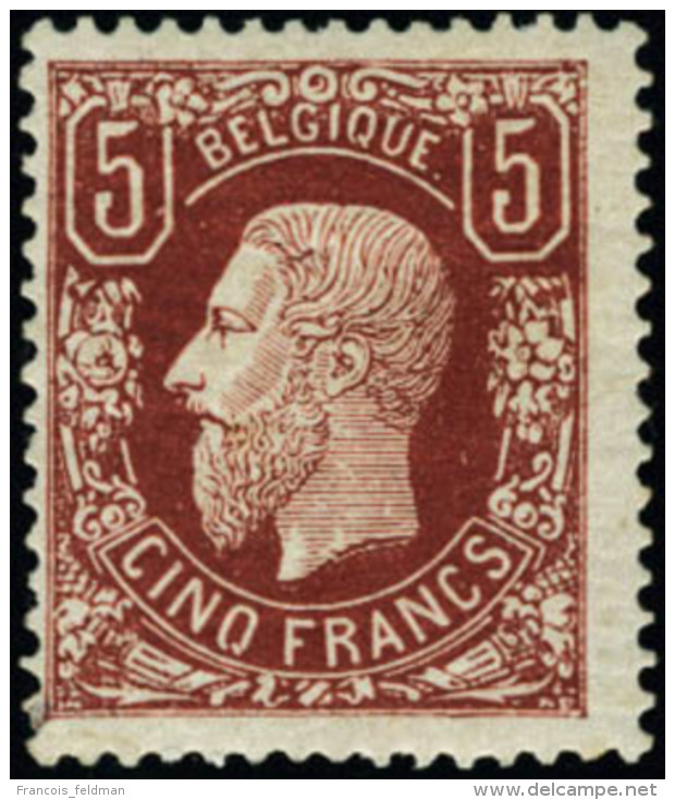 Neuf Avec Charni&egrave;re N&deg;37. 5f Brun-rouge. Cl. T.B. Sign&eacute; Calves - Autres & Non Classés