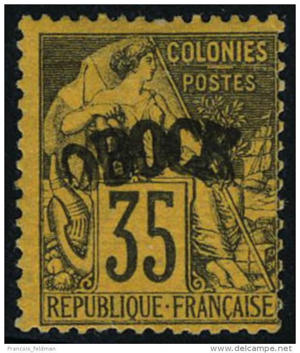 Neuf Avec Charni&egrave;re N&deg; 8, 35c Violet Noir Sur Orange, Froissure De Gomme SinonT.B. Sign&eacute; - Autres & Non Classés