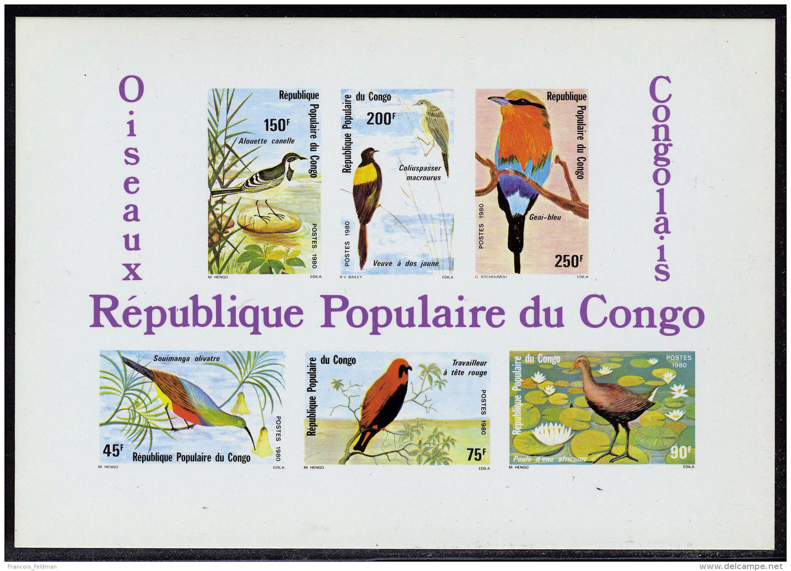 N&deg; 25, Le Bloc Oiseaux, &eacute;preuve De Luxe Sur Papier Carton ND, T.B. - Altri & Non Classificati