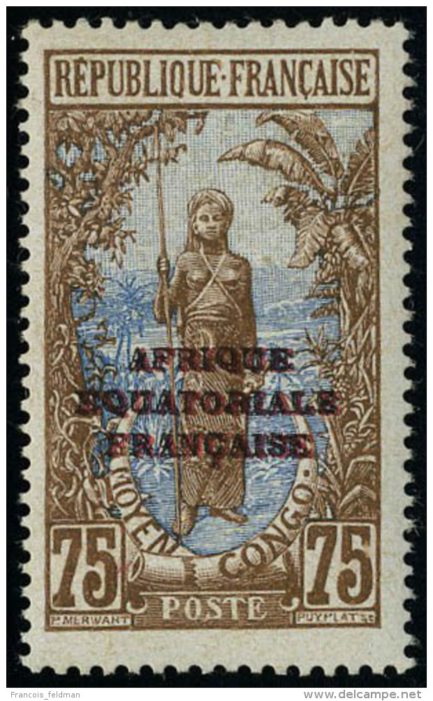 Neuf Sans Charni&egrave;re N&deg; 85a, 75c Double Surcharge, Afrique ... Noire + Rouge Gomme Coloniale T.B. - Autres & Non Classés