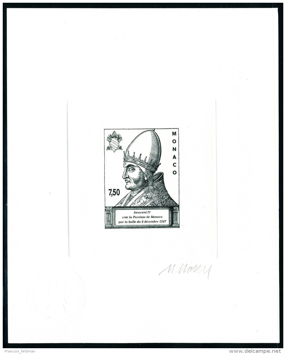 N&deg; 2137, Pape Innocent IV (cr&eacute;ateur De La Paroisse De Monaco) &eacute;preuve D'artiste En Noir... - Autres & Non Classés
