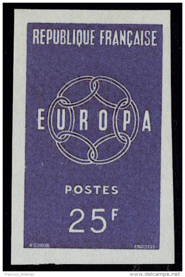 Neuf Sans Charni&egrave;re 1959, France 25f, 2 Essais De Couleurs, Bleu Violet L'autre Brun. - Autres & Non Classés