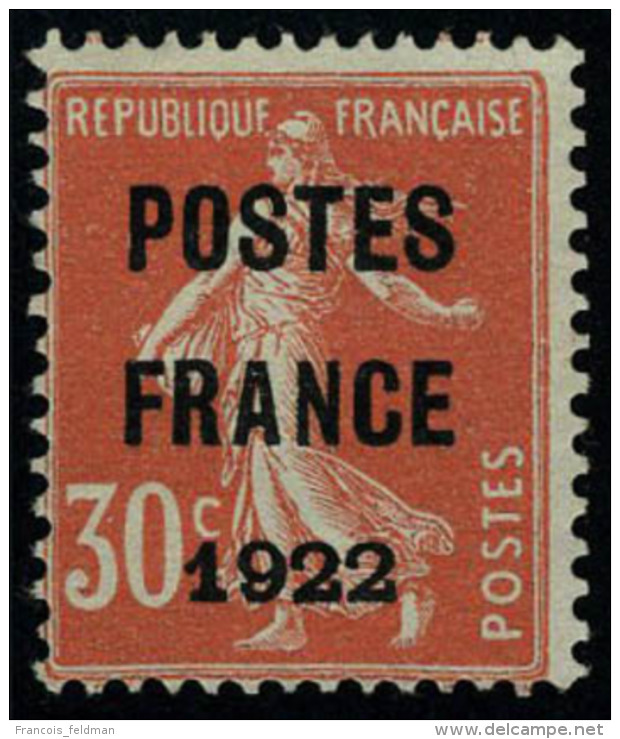 Neuf Sans Gomme N&deg; 38, 30c Postes France 1922 T.B.  Sign&eacute; Brun - Autres & Non Classés