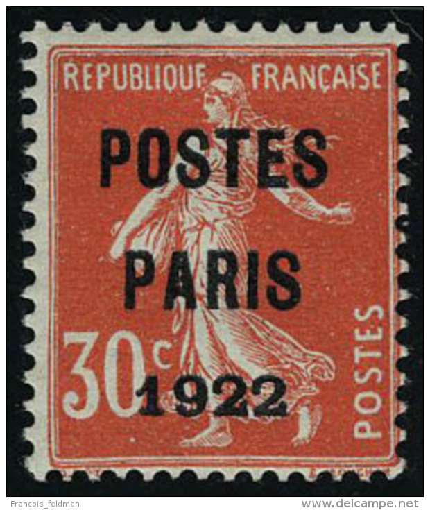 Neuf Avec Charni&egrave;re N&deg; 32, 30c Paris 1922 Cl T.B. Sign&eacute; Brun - Autres & Non Classés
