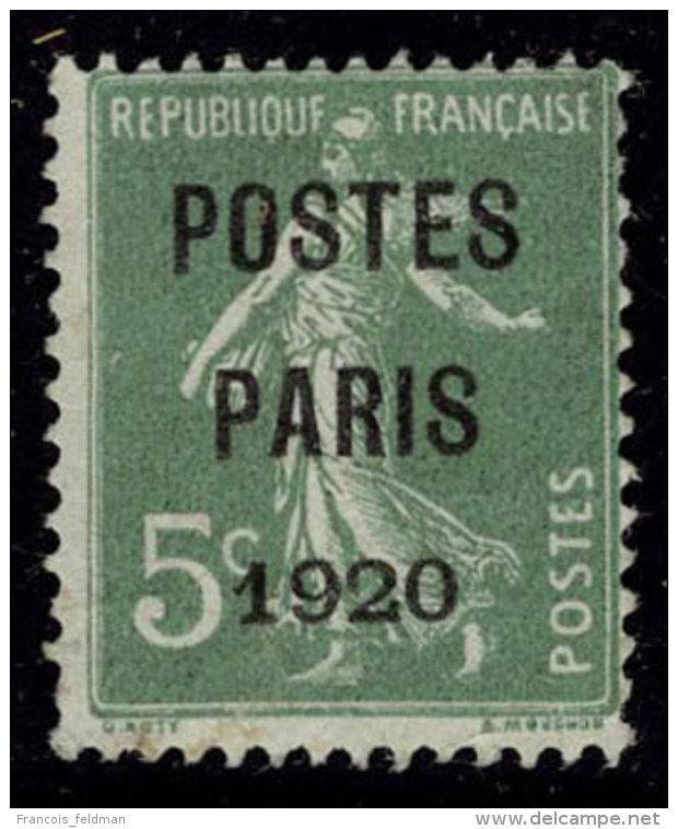 Neuf Sans Gomme N&deg; 24, Et 25, 5 Et 15c Postes Paris 1920, T.B. - Autres & Non Classés