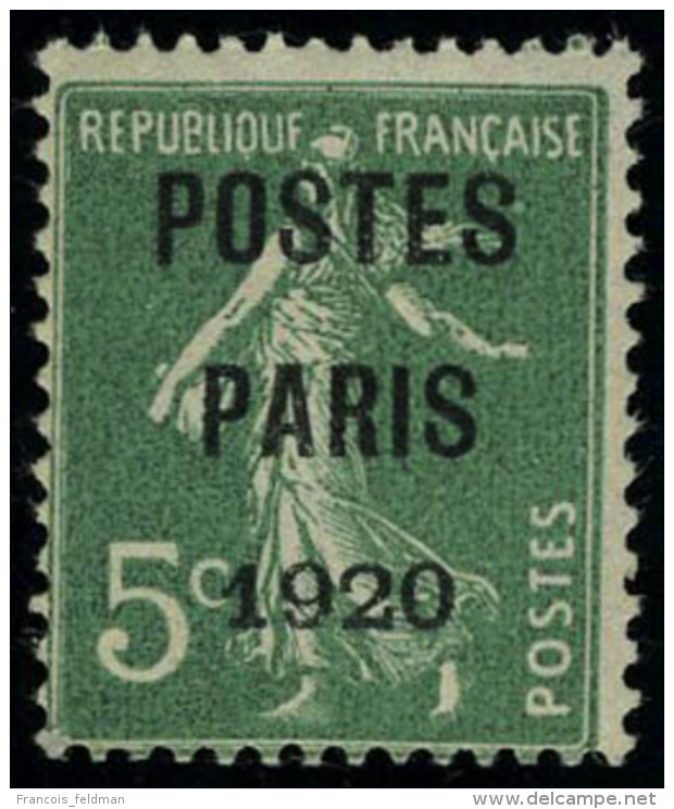 Neuf Sans Charni&egrave;re N&deg; 24, 5c Vert Postes Paris 1920 T.B. - Autres & Non Classés