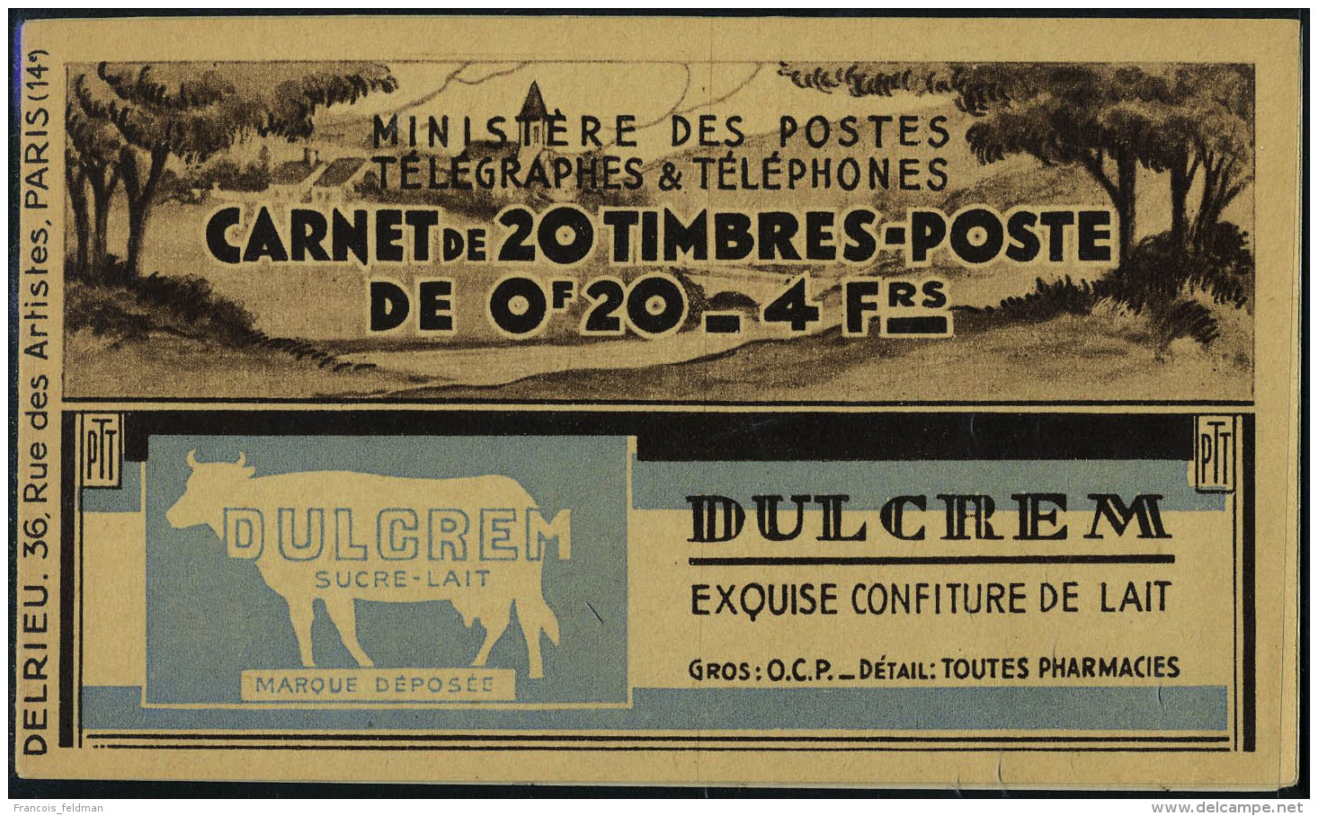 Neuf Sans Charni&egrave;re N&deg; 190-C1, 20c Lilas Rose Semeuse Type VI Carnet De 20t Pub Poste 2 Fois Byrrh 2... - Autres & Non Classés