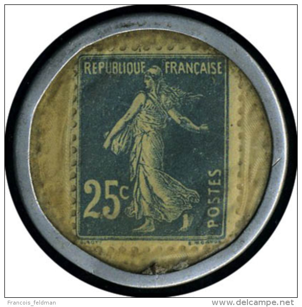 N&deg; 140, 25c Bleu Timbre Monnaie Cr&eacute;dit Fran&ccedil;ais, T.B. - Autres & Non Classés