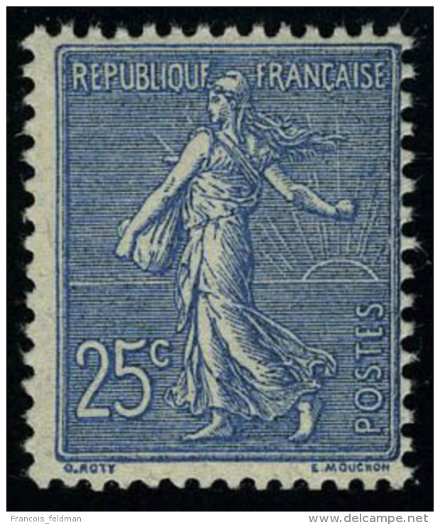 Neuf Sans Charni&egrave;re N&deg; 132a, 25c Bleu Fonc&eacute; Semeuse Lign&eacute;e, T.B. - Autres & Non Classés