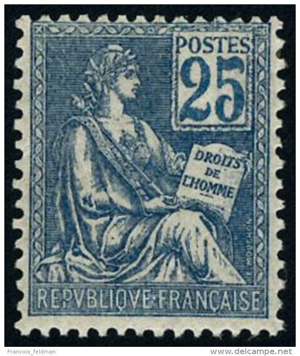 Neuf Avec Charni&egrave;re N&deg; 114, 25c Bleu Bon Centrage, T.B. - Autres & Non Classés