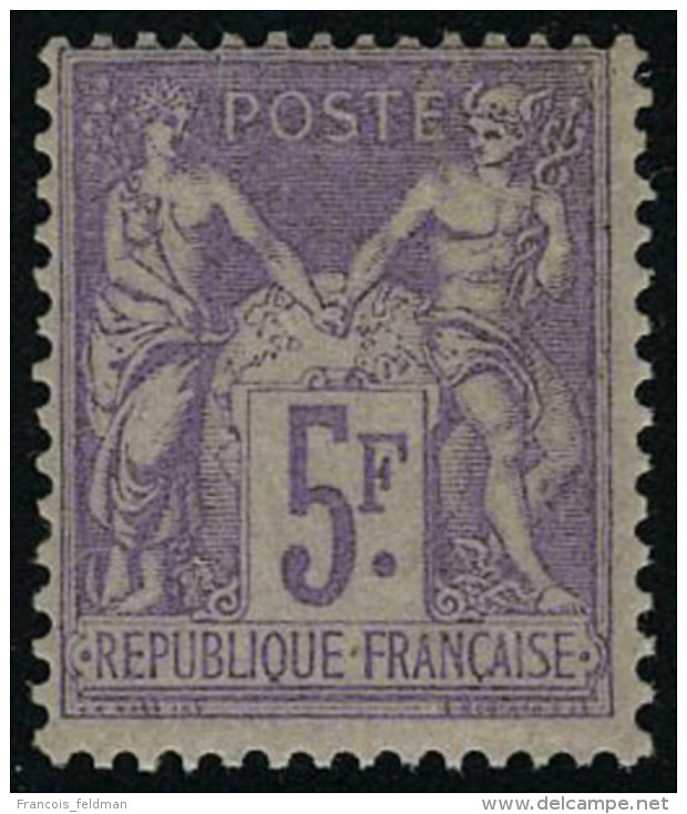 Neuf Sans Charni&egrave;re N&deg; 95, 5f Violet Sur Lilas T.B. Sign&eacute; Brun - Autres & Non Classés