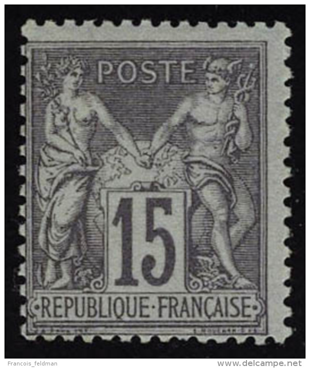 Neuf Avec Charni&egrave;re N&deg; 77, 15c Gris, Type II, T.B. - Autres & Non Classés