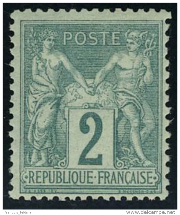 Neuf Avec Charni&egrave;re N&deg; 74, 2c Vert Type II T.B. - Autres & Non Classés