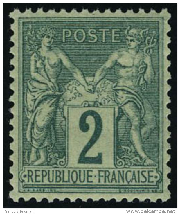 Neuf Sans Charni&egrave;re N&deg; 74, 2c Vert Type II, Excellent Centrage, Superbe - Autres & Non Classés