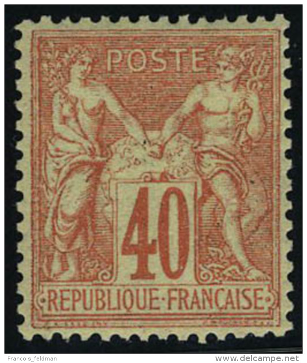 Neuf Avec Charni&egrave;re N&deg; 70, 40c Orange, Excellent Centrage, Cl, Superbe Sign&eacute; Brun - Autres & Non Classés