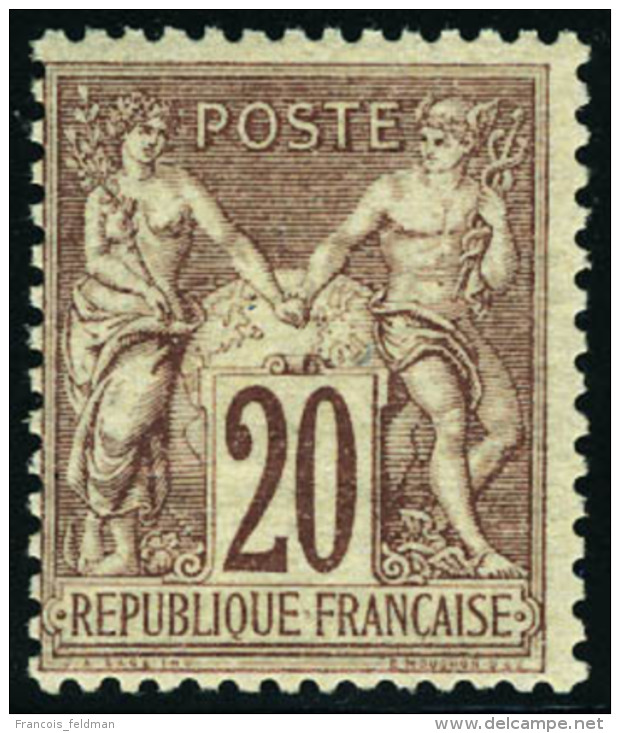 Neuf Sans Charni&egrave;re N&deg; 67, 20c Brun Lilas Type I, Infime Froissure De Gomme Sinon T.B. - Autres & Non Classés