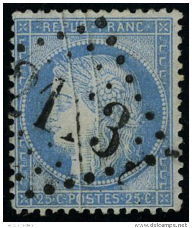 Oblit&eacute;r&eacute; N&deg; 60A, 25c Bleu Type I, Double Pli Accord&eacute;on, T.B. - Autres & Non Classés