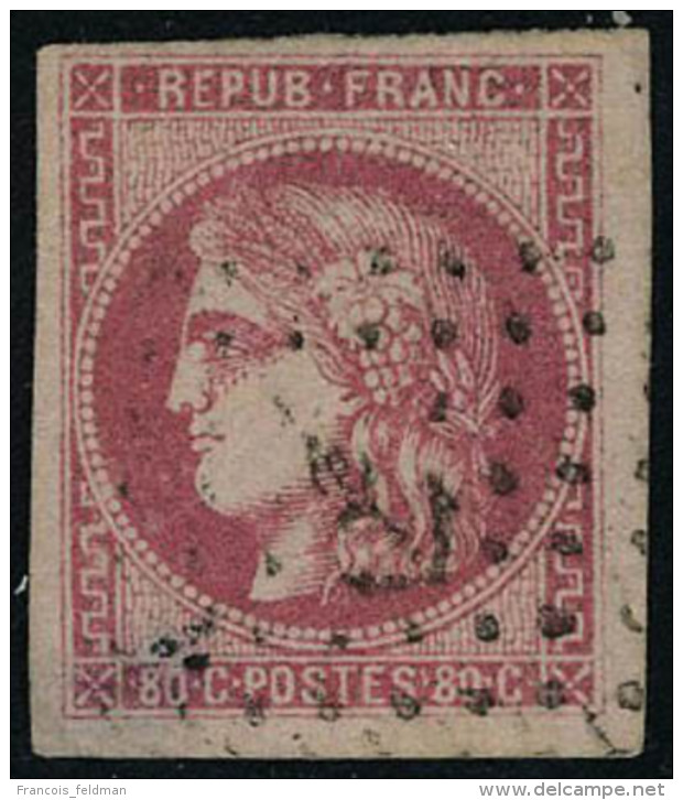 Oblit&eacute;r&eacute; N&deg; 49, 80c Rose Obl  Ancre T.B. Sign&eacute; Brun - Autres & Non Classés