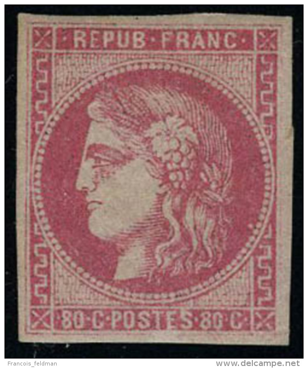 Neuf Avec Charni&egrave;re N&deg; 49, 80c Rose, Cl, T.B. Sign&eacute; Calves - Autres & Non Classés