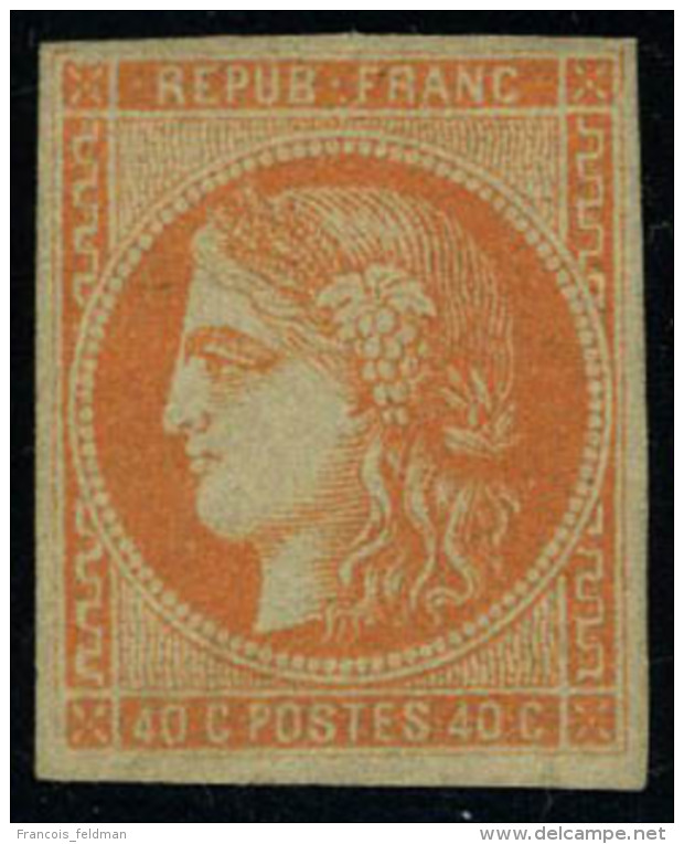 Neuf Avec Charni&egrave;re N&deg; 48, 40c Orange T.B. Sign&eacute; Calves - Autres & Non Classés