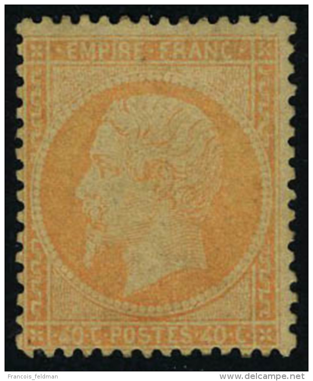 Neuf Avec Charni&egrave;re N&deg; 23a, 40c Orange P&acirc;le, T.B. Sign&eacute; Brun - Autres & Non Classés