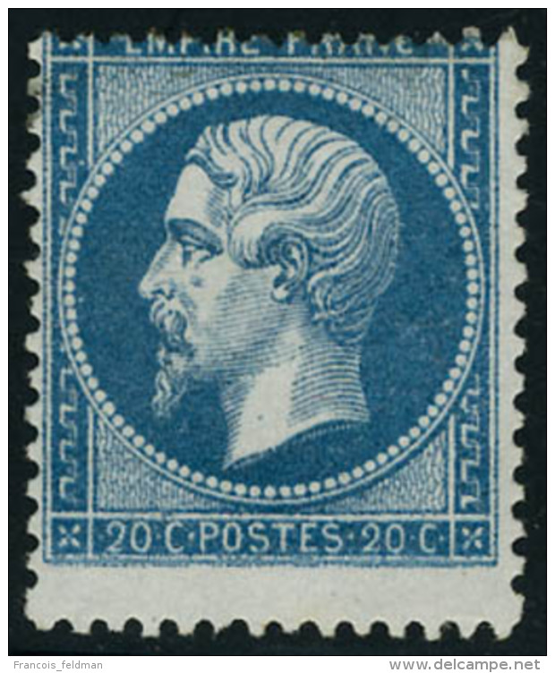 Gomme Non Originale N&deg; 22, 20c Bleu Vari&eacute;t&eacute; De Piquage, T.B. - Autres & Non Classés